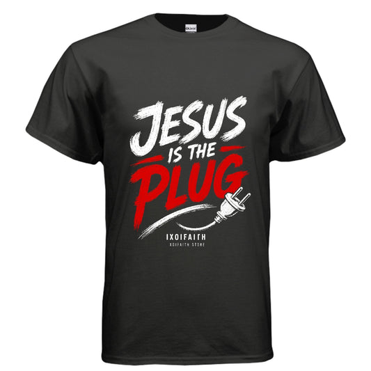 Jesus is the plug Christian T-shirt ￼ - IXOI Faith